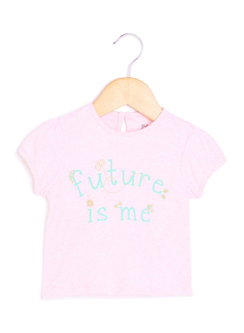 MINIKLUB - Baby Girls Future Is Me Print Top Pink - Image 1