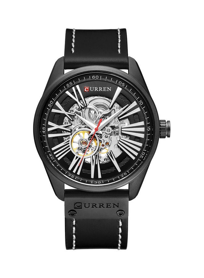 CURREN Men's Leather Automatic Self-wind Sports Watch  - Image 1