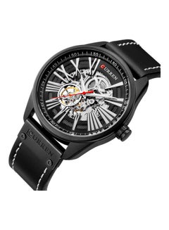 CURREN Men's Leather Automatic Self-wind Sports Watch  - Image 2