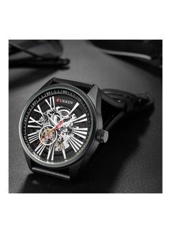 CURREN Men's Leather Automatic Self-wind Sports Watch  - Image 5