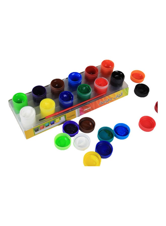 MASCO Pack Of 12 Color Poster Paint with Brush Multicolor - Image 2