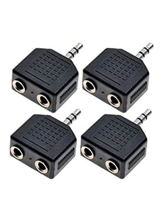 4Pcs 3.5Mm Audio Headphone Cable Cord Splitter Adapter Jack Y One To Two Stereo Multicolour