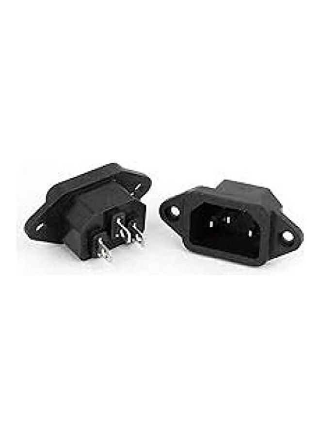 Panel Mount Ac Inlet Power Socket Black