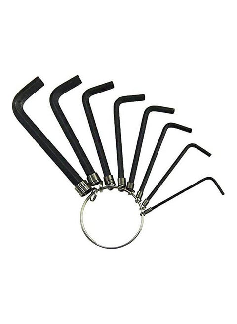 8 In 1 Hex Key Allen Wrench Set 1.5mm to 6mm Metric Hand Tool Kit Box Key Chain Multicolour