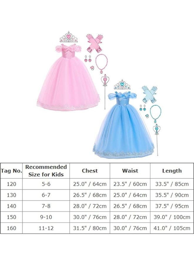 XiuWoo - Off Shoulder Long Princess Costume for Girl With Accessories 140cm - Image 1