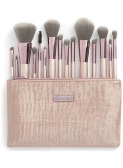 Lavish Elegance 15 Piece Brush Set With Bag Multicolour - v1647781781/N52924044A_1