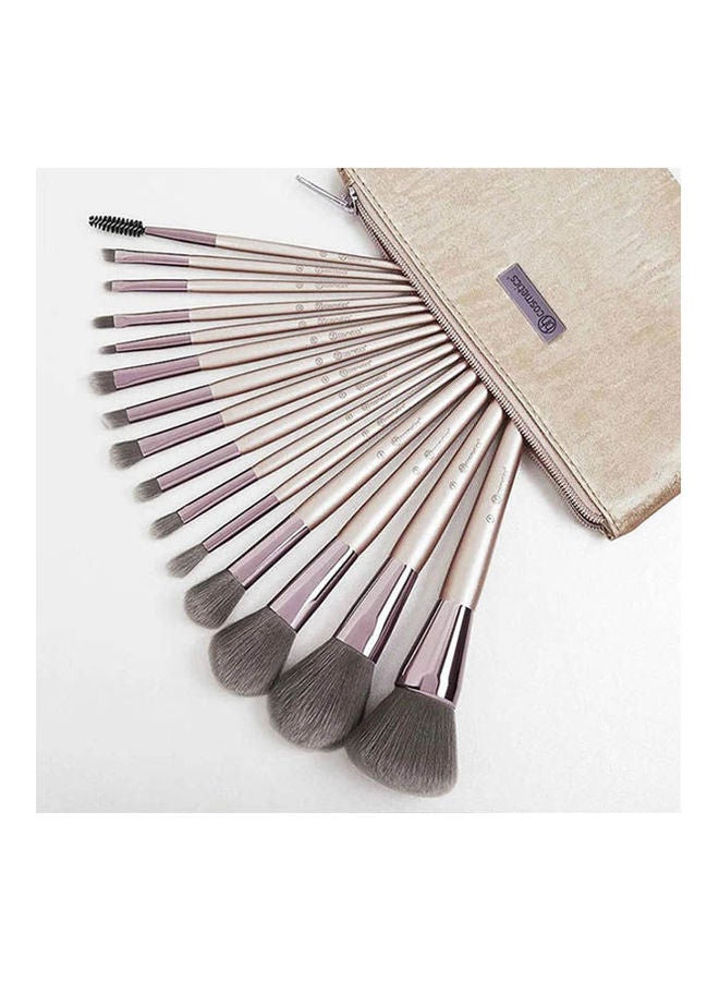 BH Cosmetics Lavish Elegance 15 Piece Brush Set With Bag Multicolour  - Image 2