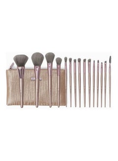 Lavish Elegance 15 Piece Brush Set With Bag Multicolour - v1647781781/N52924044A_3