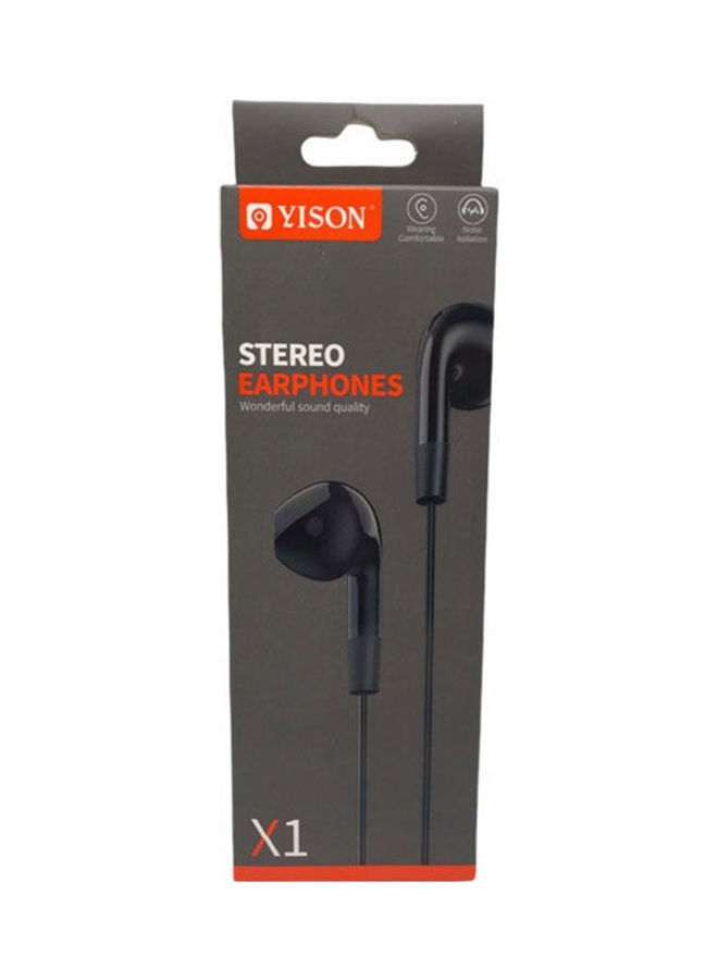 Yison - Stereo Wired In- Ear Earphone With Mic Black - Image 1