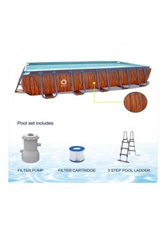 Rectangular Steel Frame Swimming Pool Liner Multicolour 540x250x100cm