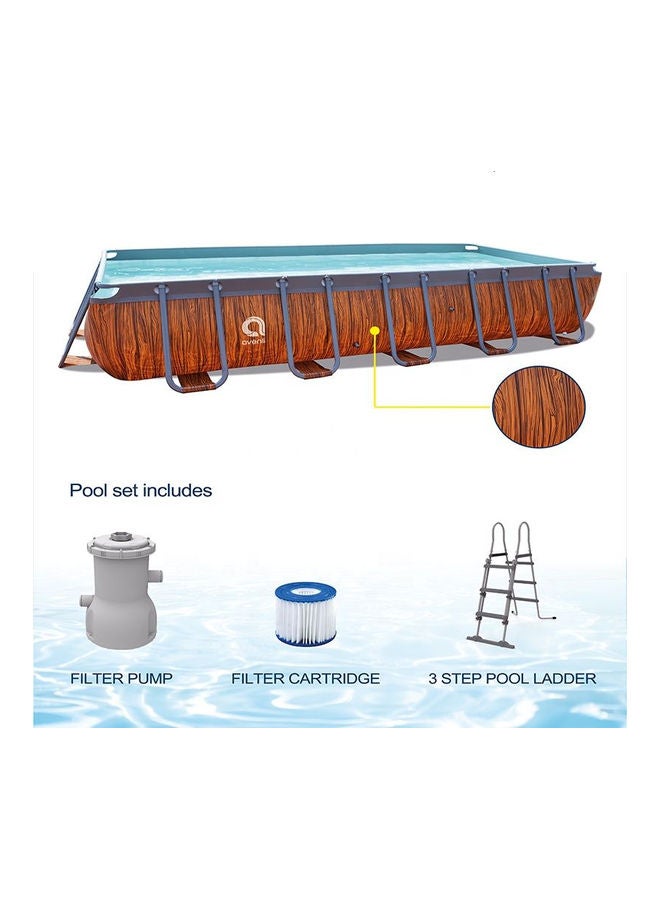 Jilong - Rectangular Steel Frame Swimming Pool Liner Multicolour 540x250x100cm - Image 1