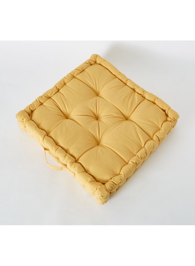 هوم بوكس وسادة أرضية سادة من أتلانتا - 50x50x10 سم قطن أصفر 50x10سم - Image 1