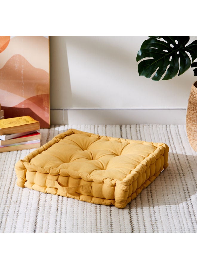 هوم بوكس وسادة أرضية سادة من أتلانتا - 50x50x10 سم قطن أصفر 50x10سم - Image 4