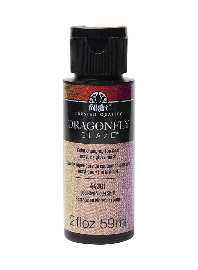 PLAID FolkArt Dragonfly Glaze Iridescent Acrylic Paint Gold Red/Violet Shift - Image 1