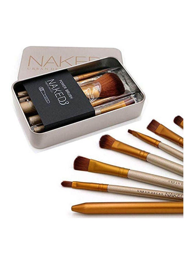 NAKED3 - 12 Pcs Make Up Brushes Set Naked 3 Makeup Brush Brown - Image 1