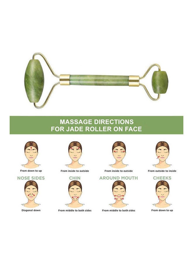 Jade Roller Face Massager Neck Massager Tool Green  - Image 2