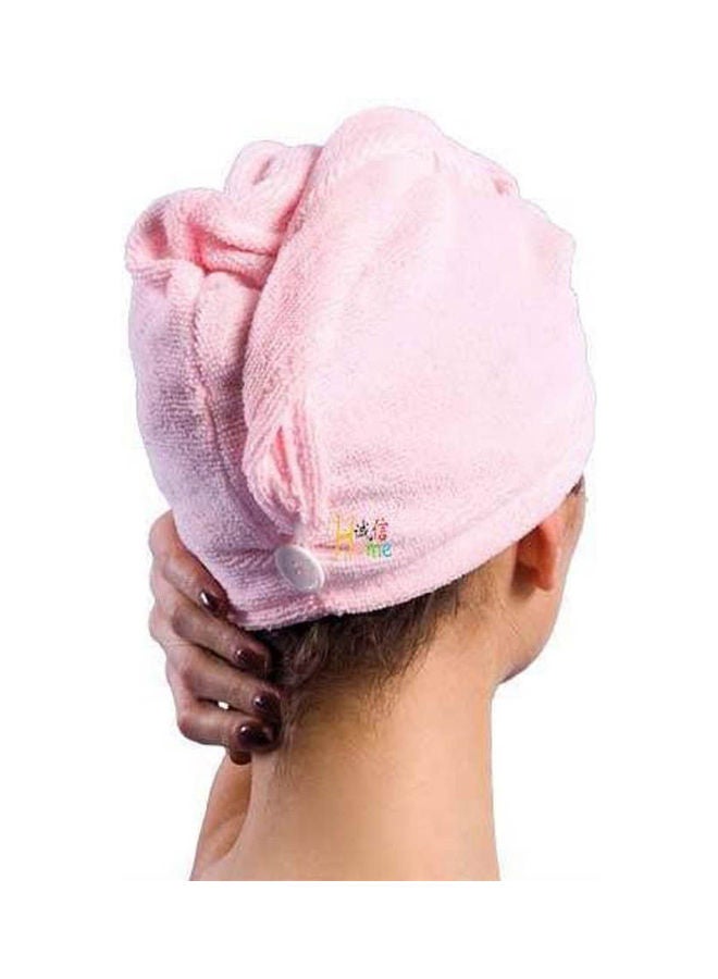 Microfiber Solid Pattern Head Towels Pink - Image 2