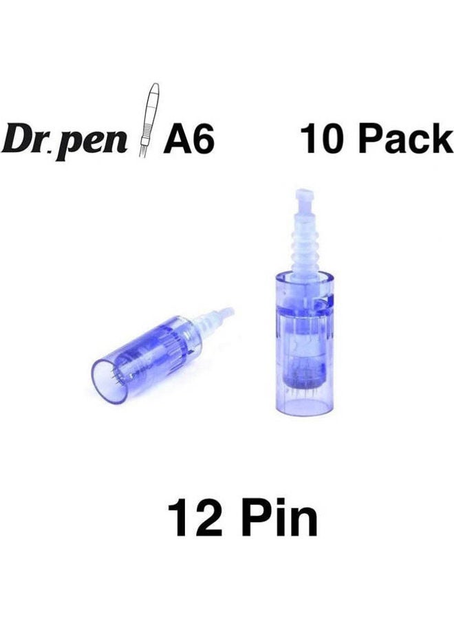 Dr.pen A6 Replacement Cartridges 12 Pin (10 Pack) Purple 0.25mm  - Image 2