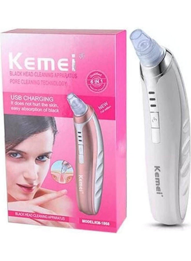 Kemei Electronic Blackhead Vacuum Suction Remover Facial Pore Cleaner Silver - Image 1