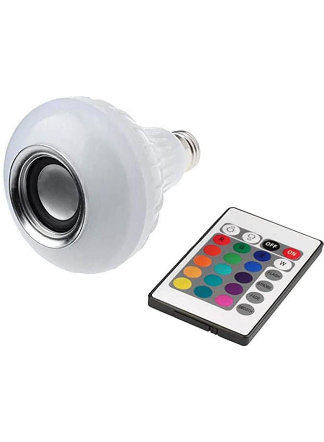 Generic - Mini Wireless BT Music LED Light Bulb Audio Speaker Lamp E26 with Remote Control White - Image 1
