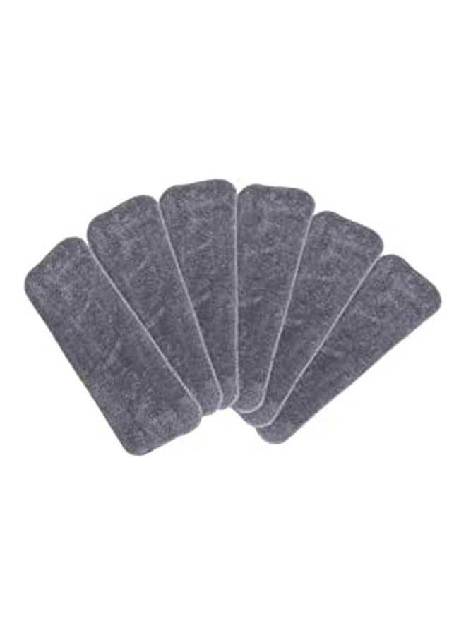 Mop Head Replacement Wet Dust Cleaning Pads 6Pcs Washable Reusable Microfiber Floor Spray Grey 16.7x5.7inch - Image 1