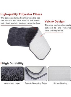Generic Mop Head Replacement Wet Dust Cleaning Pads 6Pcs Washable Reusable Microfiber Floor Spray Grey 16.7x5.7inch  - Image 2