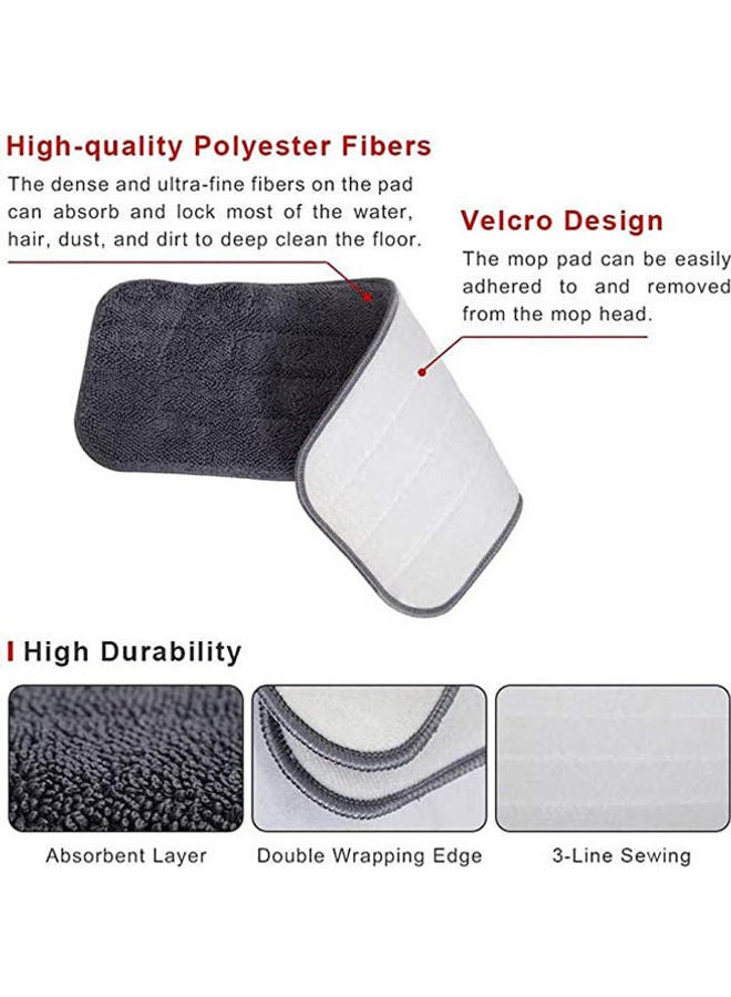 Mop Head Replacement Wet Dust Cleaning Pads 6Pcs Washable Reusable Microfiber Floor Spray Grey 16.7x5.7inch - Image 2