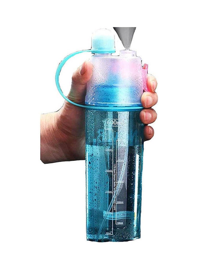 Sport Water Bottle Spray Blue 600ml - Image 2