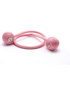 ماركة غير محددة 1 Pair Curtain Clip Buckle With Magnetic Tie Back And Hemp Rope Weave By Handwork Pink  - Image 2