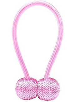 ماركة غير محددة 1 Pair Curtain Clip Buckle With Magnetic Tie Back And Hemp Rope Weave By Handwork Pink  - Image 1