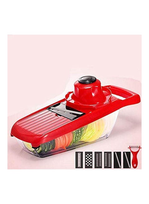 Multifunctional Vegetable Cutter Potato Chipper Peeler Handy Slicer Dicer Kichen 6 in 1 Chopper Set Red