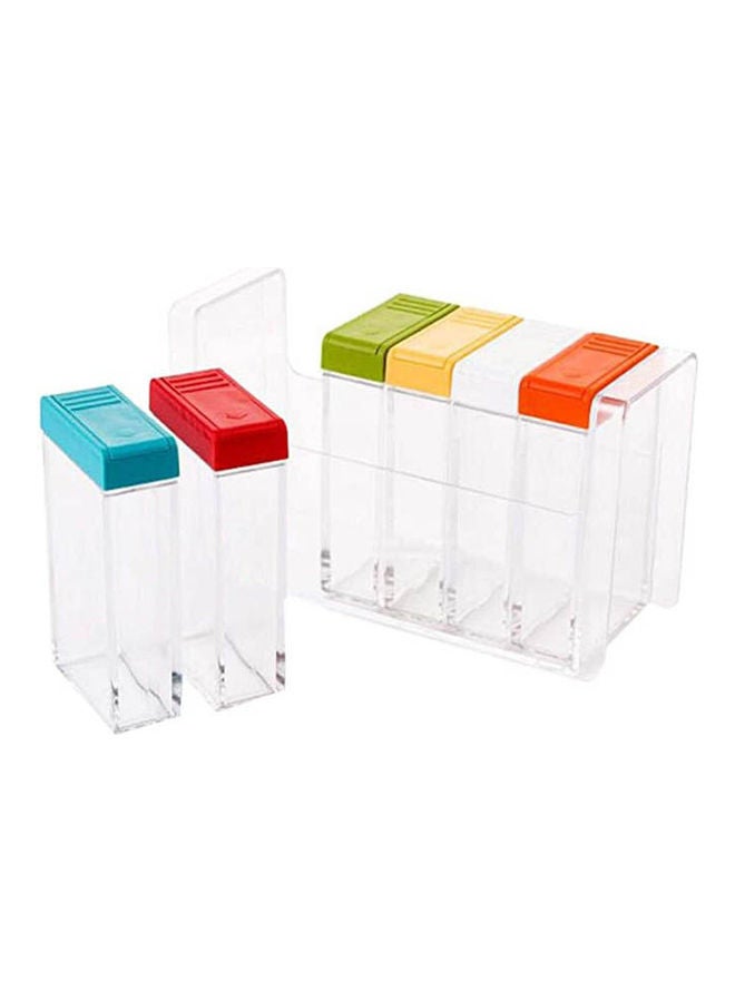 أز سين أون تي في رف تنظيم التوابل من البلاستيك الشفاف - 6 قطع متعدد الألوان ‎20.2 x 13.2 x 5.2سم