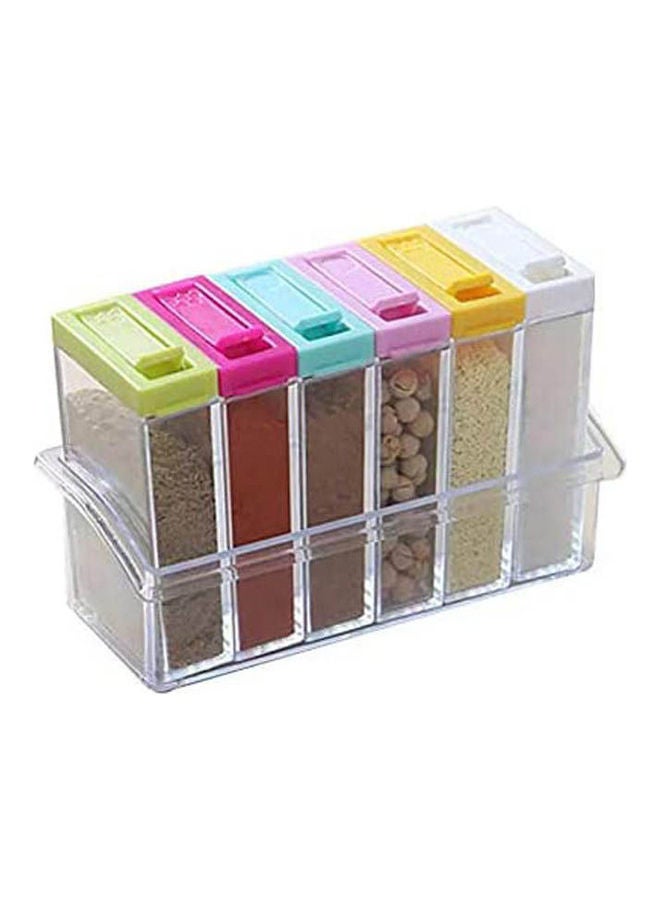 Kitchen Seasoning Spice Storage Box Jar Containers 6Psc Multicolour 17cm - Image 1