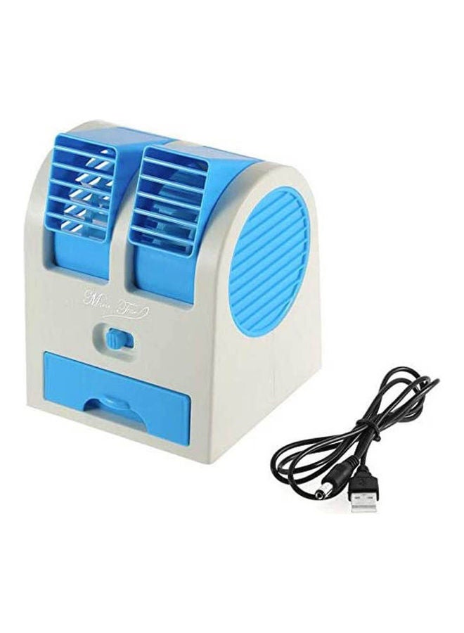 Mini Fan - Mini Cooling Fan Usb Battery Operated Portable Air Conditioner Cooler HB-168 Light Blue - Image 1