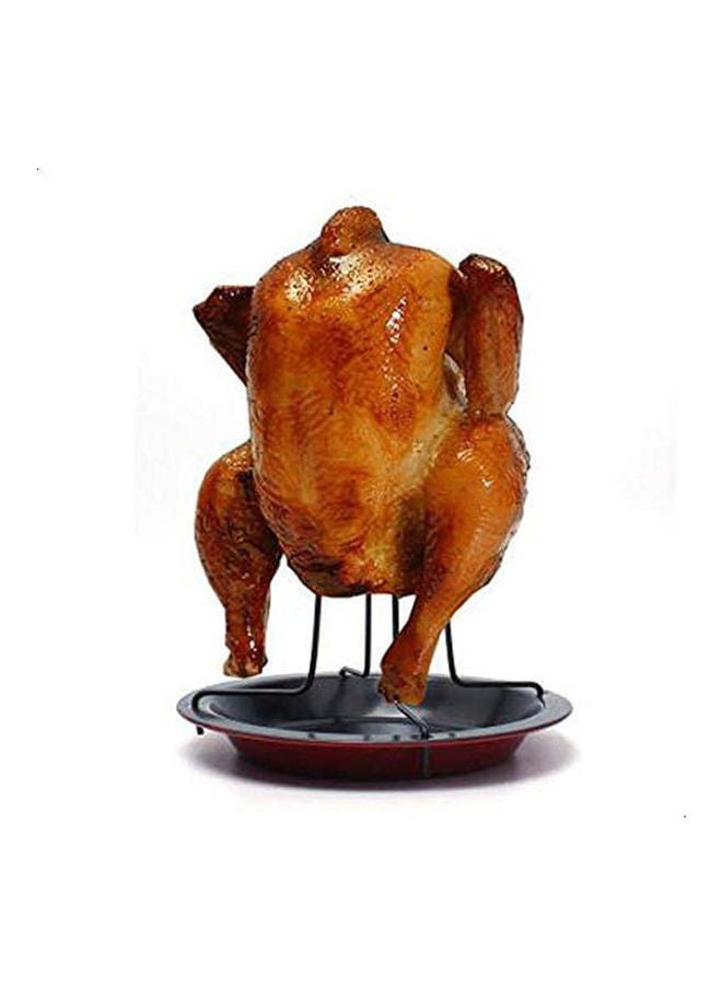 Chicken Holder Pan Non-Stick Chicken Duck Bbq Stand Black - Image 2