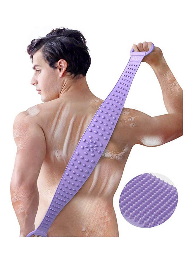 Silicone Back Scrubber For Shower Exfoliating Body Scrubber Belt Double Side Purple 80cm