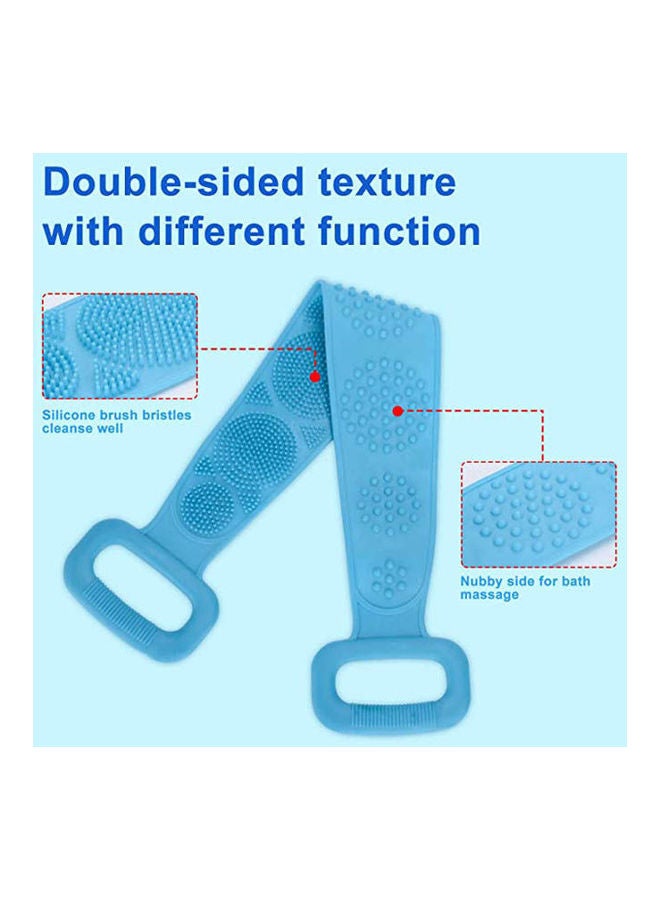 Back Scrubber Silicone Extra Longer Body Brush Shower Blue 24.5inch - Image 2