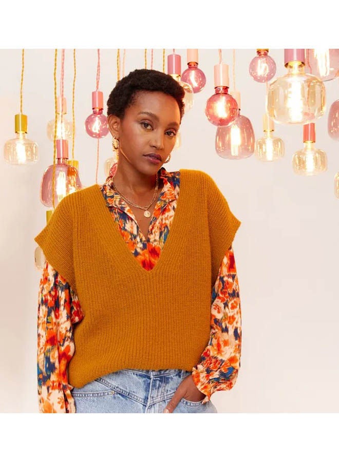promod Sleeveless Jumper Saffron  - Image 1