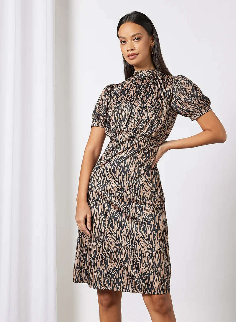 Sivvi x D'Atelier Puffed Sleeve Floral Dress