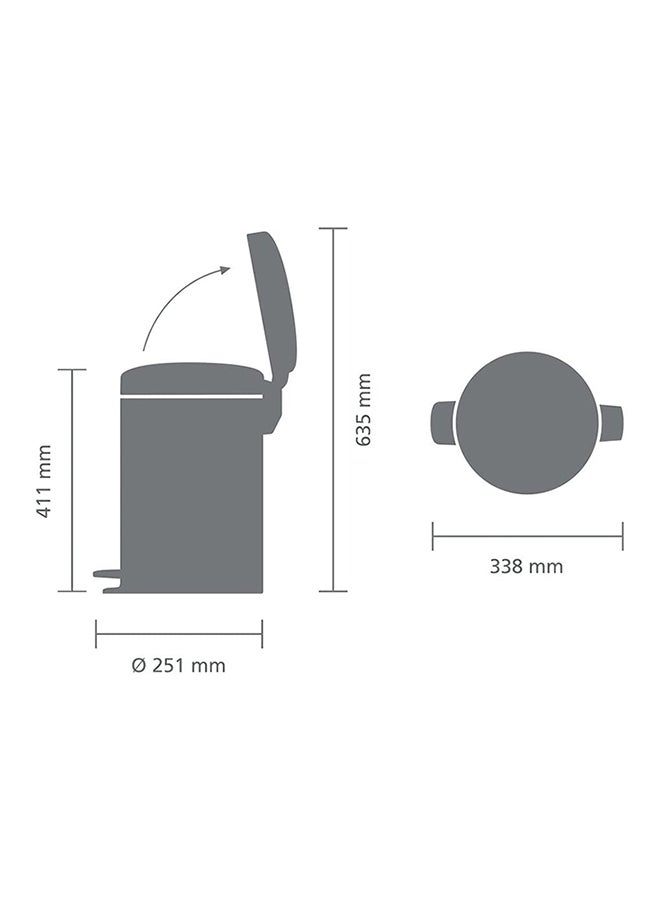 Pedal Bin Newicon With Plastic Inner Bucket Brilliant Steel 12Liters - v1647847591/N41233355A_7