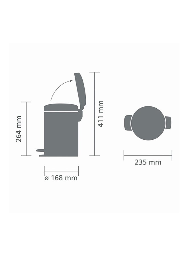 brabantia - Pedal Bin Newicon With Plastic Inner Bucket White 3Liters - Image 1