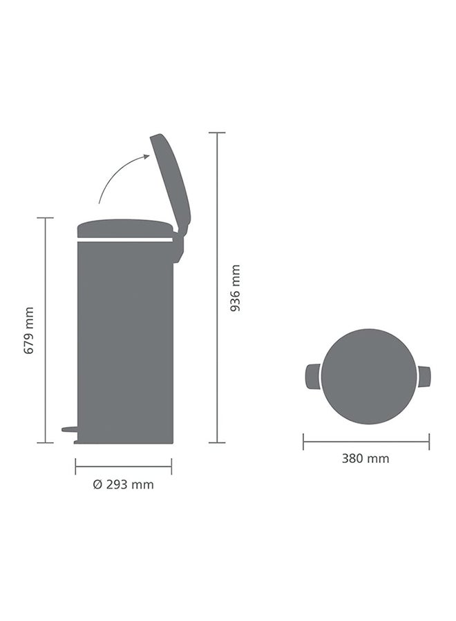 brabantia - Pedal Bin Newicon With Inner Bucket Matt Steel Fingerprint Proof 30Liters - Image 1