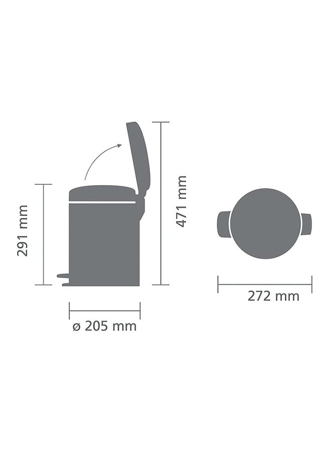 brabantia - Pedal Bin Newicon With Inner Bucket Matt Black 5Liters - Image 1