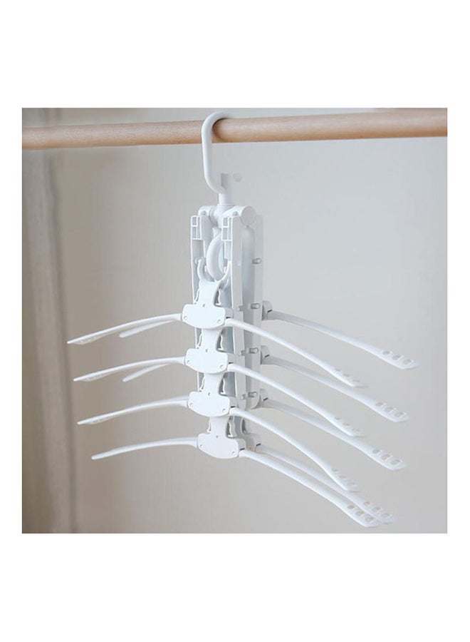 fashionhome - Multilayer Folding Plastic Rotating Clothes Hanger White - Image 1