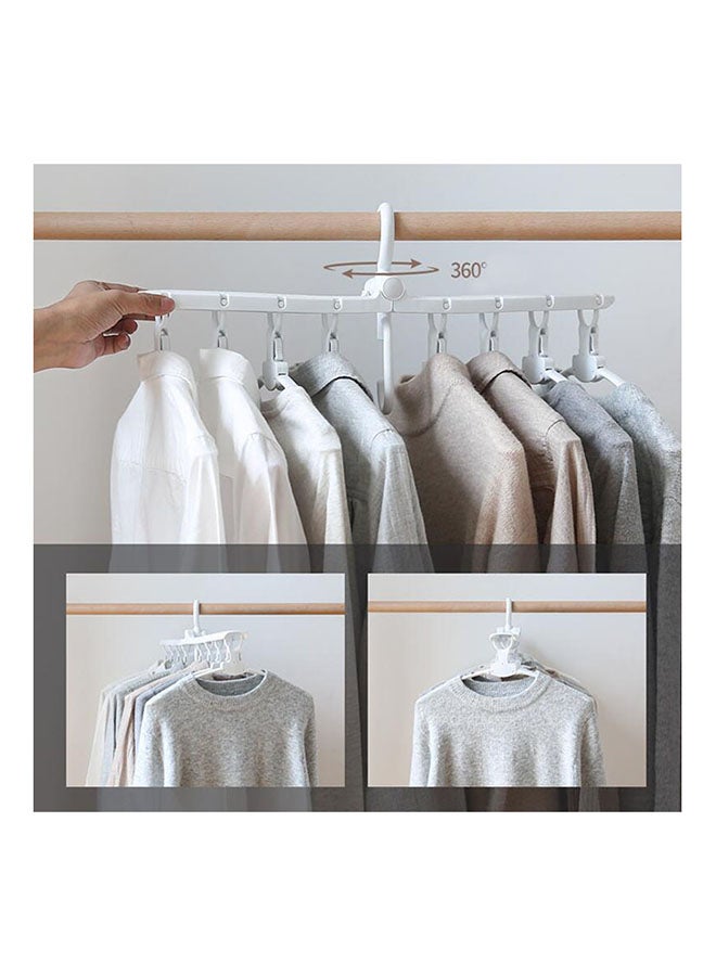 fashionhome - Multilayer Folding Plastic Rotating Clothes Hanger White - Image 1