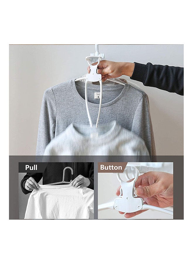 fashionhome - Multilayer Folding Plastic Rotating Clothes Hanger White - Image 1