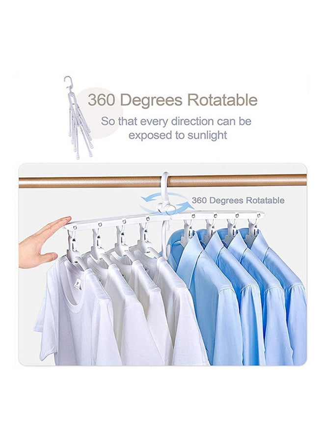 fashionhome - Multilayer Folding Plastic Rotating Clothes Hanger White - Image 1