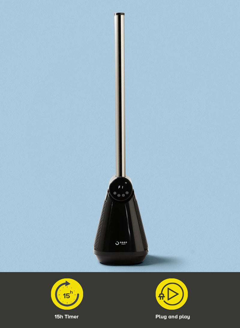 Noon East - Digital Electric Bladeless Fan With Touch Display With Remote Controller Leafless Fan- 50 W 108 Cm DRTF-2006Y Black - Image 1