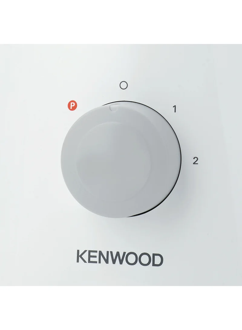 KENWOOD Food Processor Multi-Functional With Reversible Stainless Steel Disk, Blender, Whisk With Bowl Capacity 2.1L, 1.2 L 800.0 W FDP301WH White