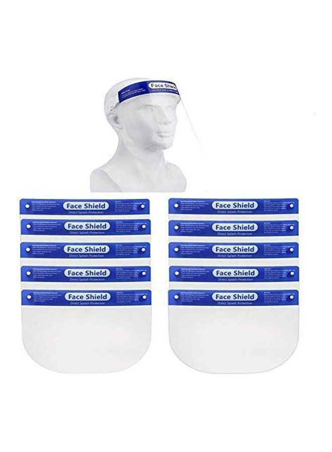 10 Pcs Face Shield Reusable Full Face Transparent Breathable Visor Windproof Hat Shield Protect Eyes And Face - Image 1